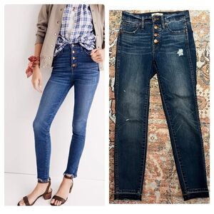 Madewell 10” High Rise Skinny Jeans Dark Wash 4 button fly